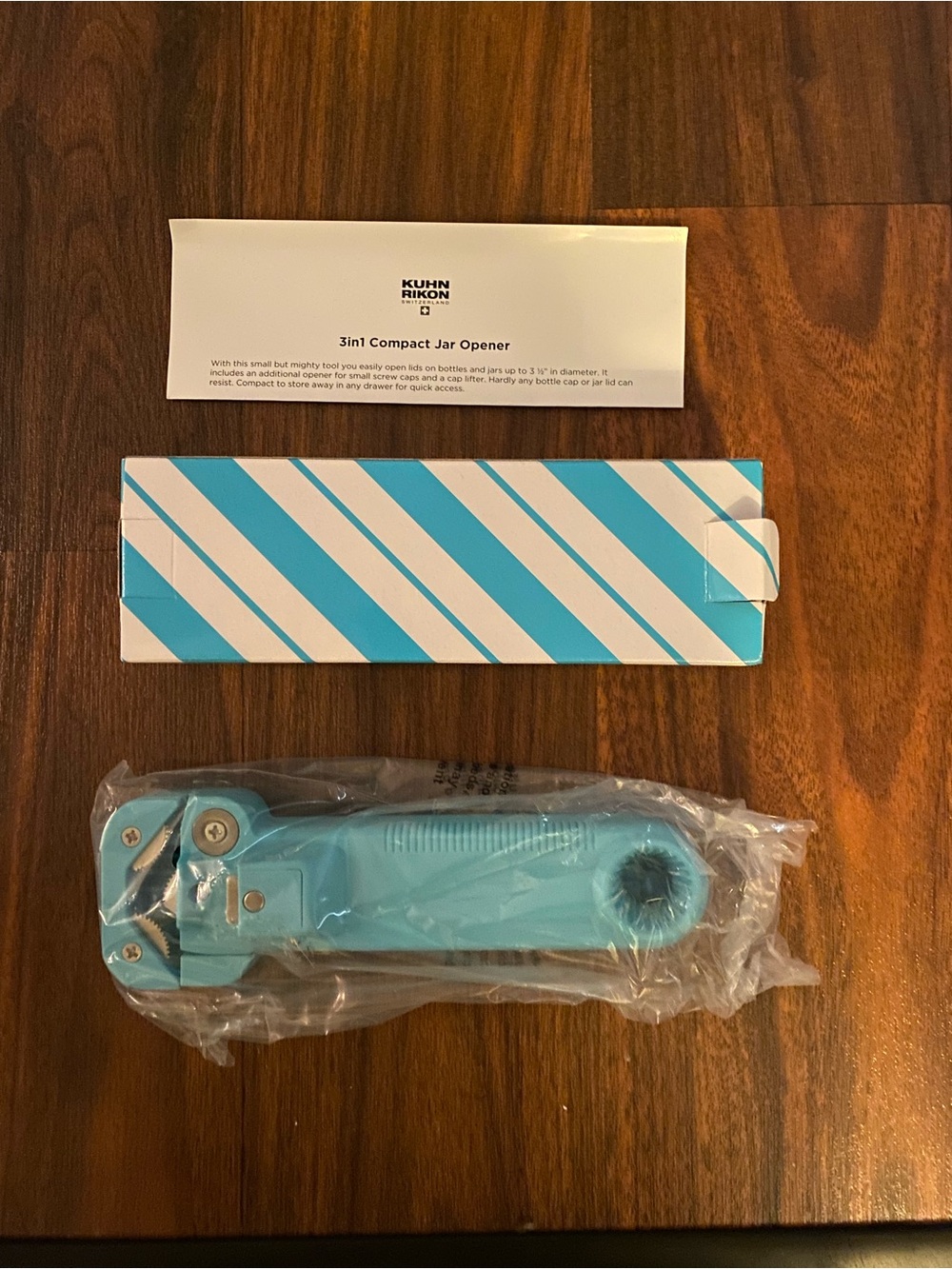 Kuhn Rikon brand new 3-in-1 Compact Jar Opener – Blue